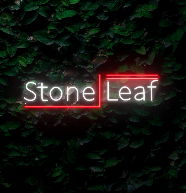 Néon Personnalisé Stone Leaf Logo